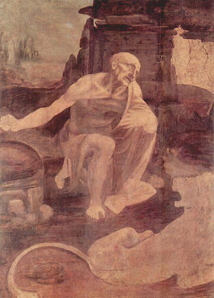 LEONARDO da Vinci Unfinished painting of St. Jerome in the Wilderness oil painting picture